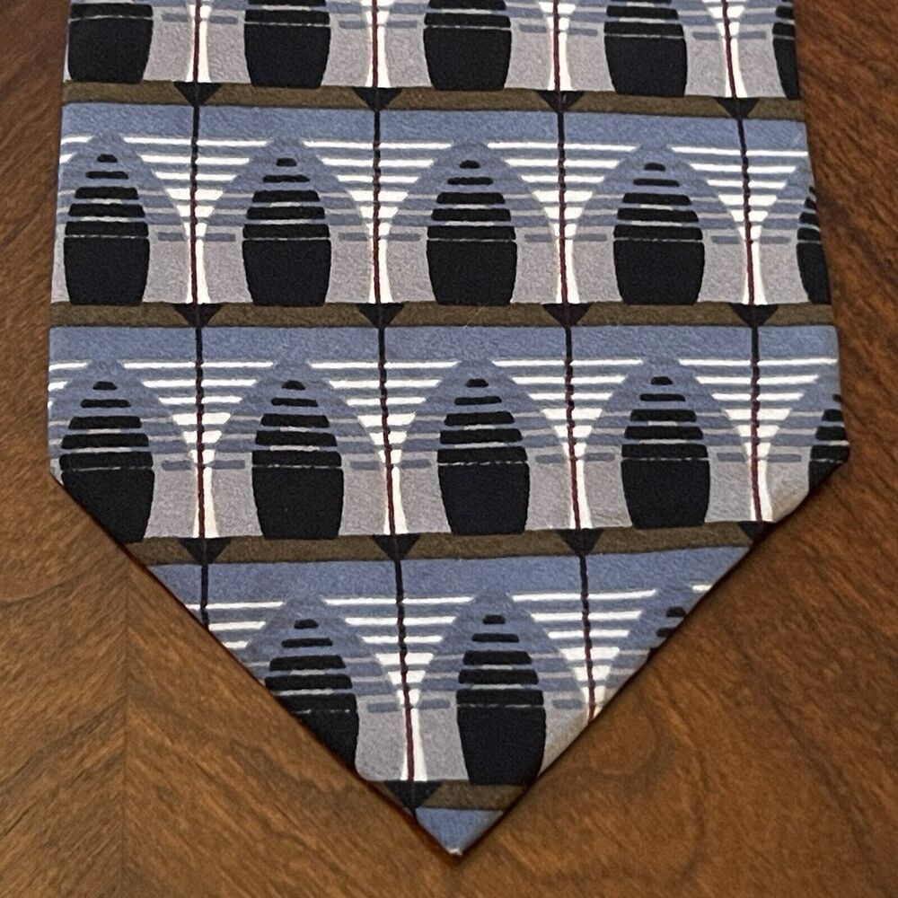 Vintage Jhane Barnes Blue 100% Silk Men’s Neck Tie Made In Japan